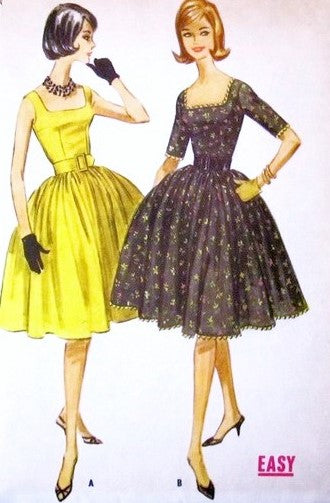 60s BEAUTIFUL Cocktail Party Dress Pattern McCALLS 5729 Square Necklin – A  Vintage shop