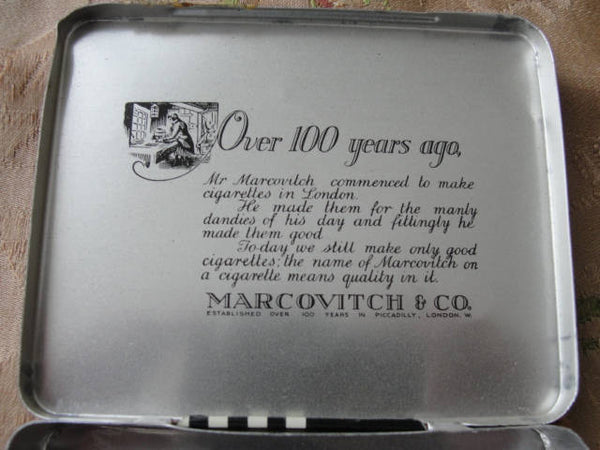 marcovitch cigarette tin 20s ART DECO Marcovitch Black and White Magnum Cigarettes Tin Box, Eng – A  Vintage shop