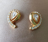 LOVELY Vintage Earrings, Signed SAL Swarovski Crystal Earrings ,Clip On Earrings, Swarovski Pave' Crystal,Collectible Vintage Jewelry