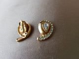 LOVELY Vintage Earrings, Signed SAL Swarovski Crystal Earrings ,Clip On Earrings, Swarovski Pave' Crystal,Collectible Vintage Jewelry