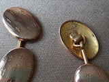 Antique Cufflinks, Fleur dis Lis and Stripes, Rolled Gold Pair of Fleur-de-Lys Cuff Links, Men's Jewelry, Collectible Vintage Cufflinks