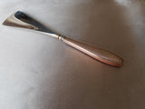 ELEGANT Antique Guilloche Sapphire Blue Enamel and Gilt Rose Gold Handle Shoe Horn, Vanity Display, Collectible Shoe Horns