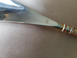 ELEGANT Antique Guilloche Sapphire Blue Enamel and Gilt Rose Gold Handle Shoe Horn, Vanity Display, Collectible Shoe Horns