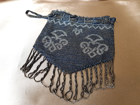 GORGEOUS 1920s Art Deco FRENCH Metal Beaded Purse Bag Lovely Micro Beads Shimmering Gold Silver Flapper Era Collectible Antique Purses