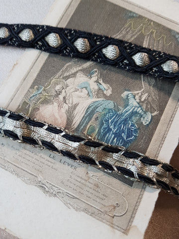 LOVELY Vintage Salesman's Sample Trim, Black and Gold, Original Labels, Doll Costuming, Heirloom Sewing, Fine Crafts
