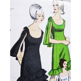 60s  GLAM Evening Party Cocktail Dress Pattern VOGUE 6614 Three Lovely Versions 2 Lengths Bust 32 Vintage Sewing Pattern UNCUT