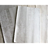 LOVELY Antique Irish Linen Damask Linen Dinner Napkins Set of 6 Ivy Leaves n Polka Dots Pattern,Chateau Chic Antique Table Linens Never Used