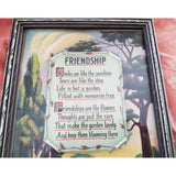 LOVELY 1930s Art Deco Motto Framed Print, Friendship, Sweet Friendship Message, Original Frame, Perfect Gift For a Special Friend, Wall Art