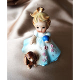 ADORABLE Vintage Josef Originals Figurine,MANDY Girl and Puppy Dog, Little Pets Series,4 Inch Figurine Collectible Josef Figurines, Displays
