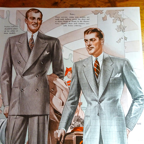 VINTAGE 1930s Men's Fashion Advertisement, Suitable To Frame, Men's Fashion Illustration, Stylish Suit Jackets Print, Decorative Prints,Fashion History