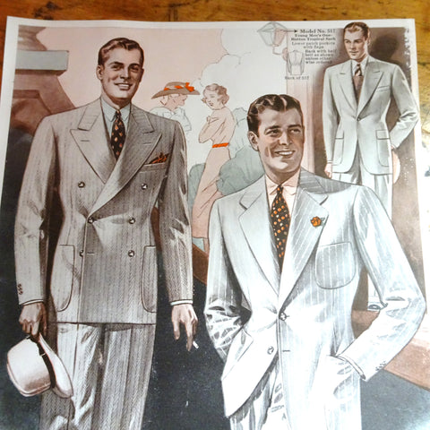 VINTAGE 1930s Men's Fashion Advertisement, Suitable To Frame, Men's Fashion Illustration, Stylish Suit Jackets Print, Decorative Prints,Fashion History