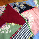 BEAUTIFUL Antique Crazy Quilt Cushion Pillow Cover,Selection of Hand Embroidery,Lovely Fabrics,Charming To Frame,Farmhouse Decor