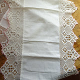 BEAUTIFUL Vintage Table Runner, Wide Lace, 38 Inches Long, Perfect Farmhouse or Shabby Chic Cottage Décor, Collectible Vintage Linens