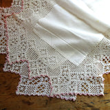 BEAUTIFUL Vintage Table Runner, Wide Lace, 38 Inches Long, Perfect Farmhouse or Shabby Chic Cottage Décor, Collectible Vintage Linens