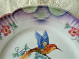 ART DECO Cake Plate, Beautiful Lusterware, German Porcelain, Exotic Bird and Flowers, Decorative Cabinet Plate, Romantic Cottage Decor