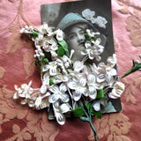 Lovely VINTAGE Millinery Flowers, Floral Hat Trim, Dress Corsage, Fabric Flowers, Bridal, Doll Size Flowers,Old Millinery Bouquet, Small Flowers, Heirloom Sewing