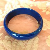 LOVELY Vintage Dark Blue Bangle, 1960s Resin Plastic Bracelet, Collectible Vintage Jewelry