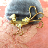 VINTAGE Austrian Jelly Belly Exotic Bird Brooch, Figural Pin, Sparkling Crystal Glass Brooch, Collectible Vintage Jewelry