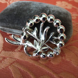 BEAUTIFUL Vintage Brooch, Sparkling Glass Rhinestones and Lustrous Faux Pearls , Trifari Like Design, Mid Century Pin,Collectible Vintage Jewelry