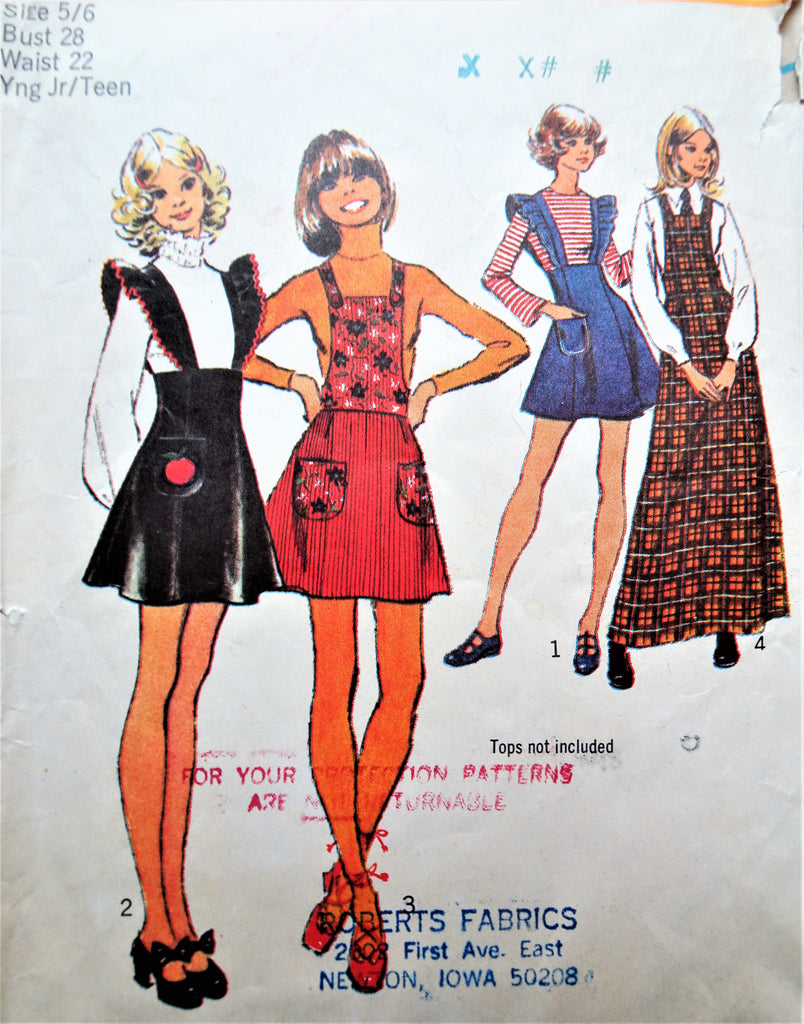 retro dress patterns RETRO 70s Mini or Maxi Jumper Dress with Bib or Ruffled Suspender Opti – A Vintage shop