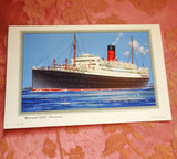 VINTAGE 1952 Cunard Steamship RMS FRANCONIA Abstract of Log Card, Collectible Shipping Memorabilia