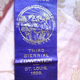 WONDERFUL 1898 Delegate Ribbon, Third Biennial Convention, St Louis 1898,The International Correspondence Schools, Scranton PA