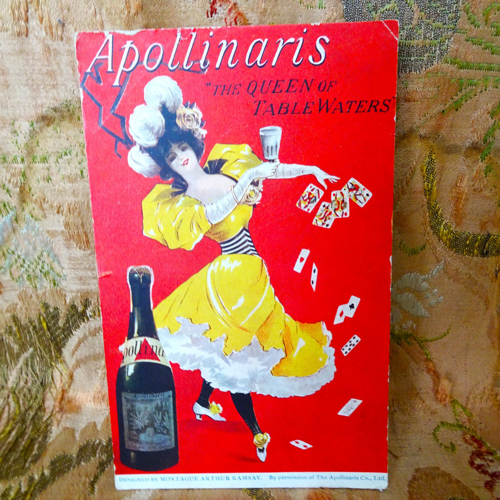 RARE 1903 Advertising Postcard, Apollinaris, The Queen of Table Waters, Beautiful Tuck's Celebrated Posters Series Postcard, Frame It, Collectible Antique Postcards