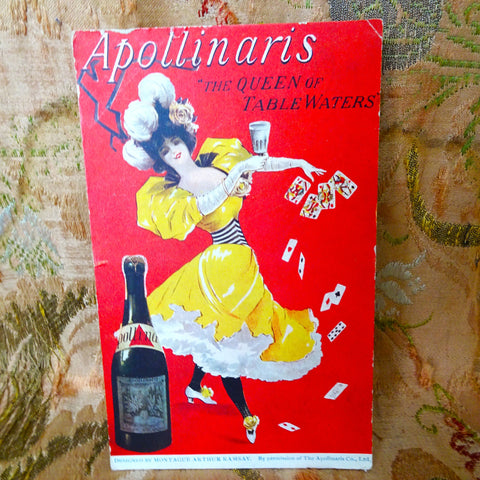 RARE 1903 Advertising Postcard, Apollinaris, The Queen of Table Waters, Beautiful Tuck's Celebrated Posters Series Postcard, Frame It, Collectible Antique Postcards