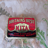 FABULOUS Antique Nita Gramophone Needles Tin 'Britain's Best', English Collectible Tin