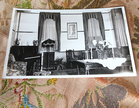 INTERESTING Vintage 1927 Interior Photograph, Shows 1920s Parlour, Vintage Furniture and Décor, Collectible Photographs