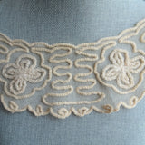 BEAUTIFUL Antique Wide Collar, Interesting Chenille Like Trim on Netted Lace, Perfect For Bridal Heirloom Sewing, Collectible Vintage Lace Collars