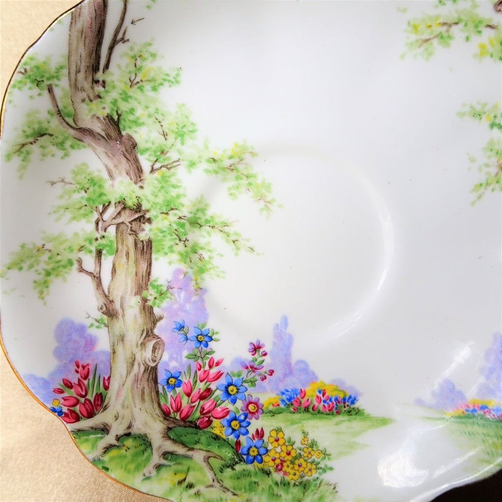 BEAUTIFUL Vintage English Teacup and Saucer,Royal Albert Greenwood Tree Teacup and Saucer,Collectible Cups and Saucers