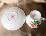 GORGEOUS Vintage English Teacup and Saucer,Hammersley  Bone China, Grandmother's Rose Teacup and Saucer,Collectible Cups and Saucers