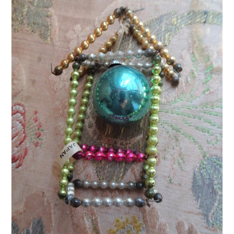 BEAUTIFUL Antique Christmas Tree Ornament,Mercury Glass,Figural House Ornament,Original Paper Label, Collectible Vintage Christmas Ornaments