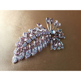 STUNNING SHERMAN Signed Brooch, Sparkling Lavender Light Purple Crystal Pin,Layered Vintage Brooch,Collectible Jewelry,Mid Century Brooches