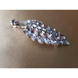 STUNNING SHERMAN Signed Brooch, Sparkling Lavender Light Purple Crystal Pin,Layered Vintage Brooch,Collectible Jewelry,Mid Century Brooches