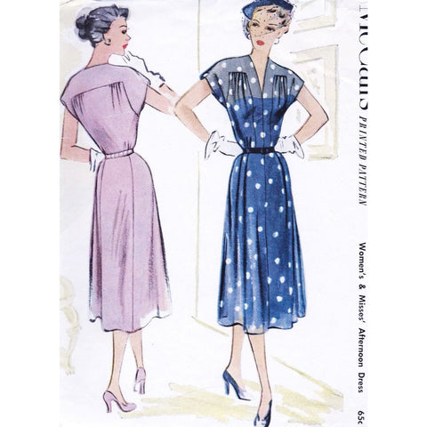 1950s BEAUTIFUL Dress Pattern McCALLS 8578 Daytime or Afternoon Dinner Dress Perfect For Sheer Fabrics Vintage Sewing Pattern