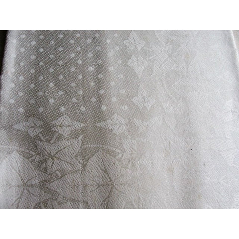 LOVELY Antique Irish Linen Damask Linen Dinner Napkins Set of 6 Ivy Leaves n Polka Dots Pattern,Chateau Chic Antique Table Linens Never Used