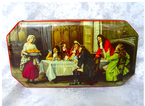 BEAUTIFUL Vintage Riley Brothers Toffee Tin, Lovely Period Tavern Pub Dining Scene, British Tins, English Candy Tin, Collectible Tins