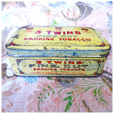 RARE Antique 3 Twins Fine Cut Smoking Tobacco Tin, Landau & Cormack, Wonderful Graphics, 3 Gibson Like Ladies, Collectible Advertising, Vintage Tins