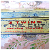 RARE Antique 3 Twins Fine Cut Smoking Tobacco Tin, Landau & Cormack, Wonderful Graphics, 3 Gibson Like Ladies, Collectible Advertising, Vintage Tins