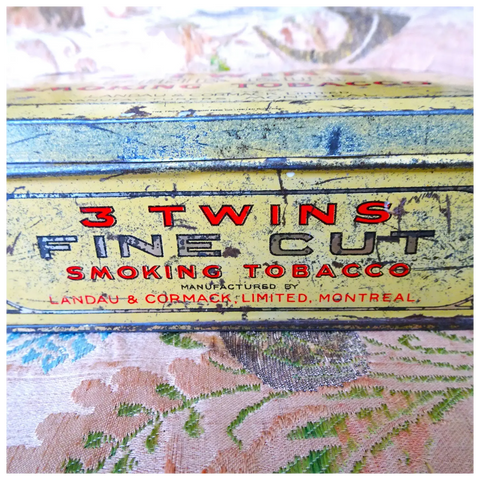 RARE Antique 3 Twins Fine Cut Smoking Tobacco Tin, Landau & Cormack, Wonderful Graphics, 3 Gibson Like Ladies, Collectible Advertising, Vintage Tins