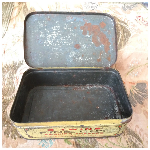 RARE Antique 3 Twins Fine Cut Smoking Tobacco Tin, Landau & Cormack, Wonderful Graphics, 3 Gibson Like Ladies, Collectible Advertising, Vintage Tins