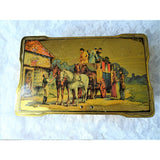 VINTAGE English Candy Tin,Hinged Lid Tin,Gold Coaching Scene,Luxury Litho Box,Vintage Advertising,Canisters,Tin Boxes,Collectible Tins