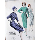 50s STUNNING Slim Dress Pattern Butterick 8268 Wiggle Slim Dolman Sleeve Sheath Dress Bust 34 Easy To Make Vintage Sewing Pattern