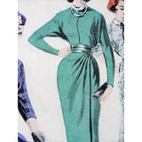50s STUNNING Slim Dress Pattern Butterick 8268 Wiggle Slim Dolman Sleeve Sheath Dress Bust 34 Easy To Make Vintage Sewing Pattern