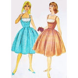 60s Bardot SEXY Cocktail Dress Pattern McCalls 5406 Beautiful Fitted Bodice Shirred Shelf Bust Box Pleated Skirt B 35 Vintage Sewing Pattern
