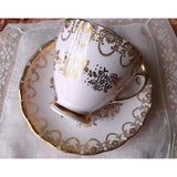 LOVELY English Bone China Teacup and Saucer, Colclough ,Pink With Gold Overlay, Cup & Saucer, Collectible Vintage Teacups