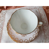 LOVELY English Bone China Teacup and Saucer, Colclough ,Pink With Gold Overlay, Cup & Saucer, Collectible Vintage Teacups