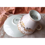 LOVELY English Bone China Teacup and Saucer, Colclough ,Pink With Gold Overlay, Cup & Saucer, Collectible Vintage Teacups